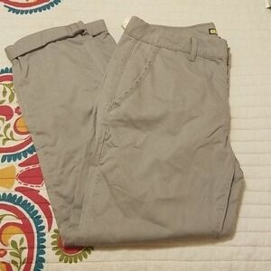 NWT Prince & Fox Olive Grey Straight Leg Jeans | Size 6R | Utility Pockets